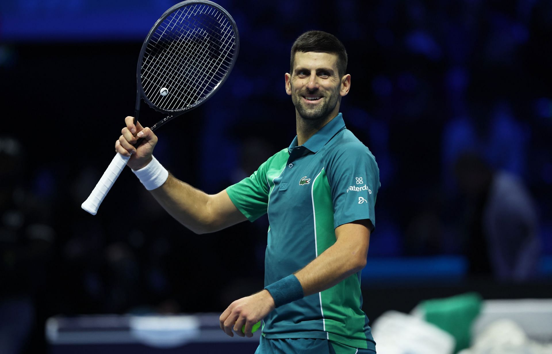 Novak Djokovic în acțiune la Nitto ATP Finals 2023