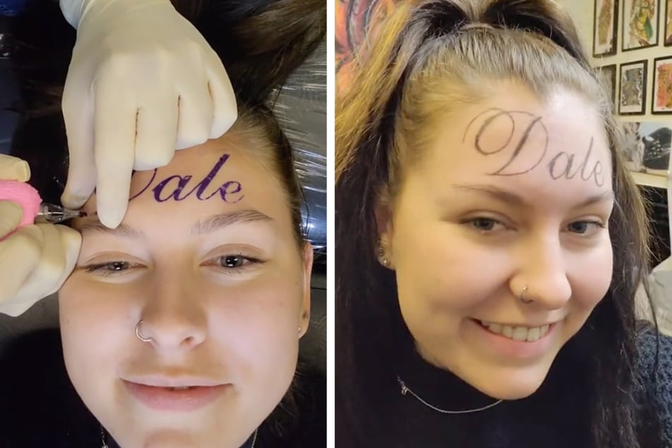 Georgia a sărit pe tendința tatuajului pe frunte.